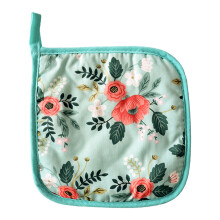 Juego de 2 piezas de manoplas y agarraderas para horno con estampado floral