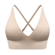 Bralette For Women Removable Padded Strappy Criss Cross Bra Sports Yoga Seamless V Neck Triangle Wireless Push Up Bra For Women