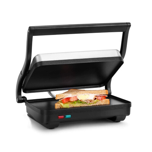 Electric Griddle for Sandwiches and Snacks Black Stainless