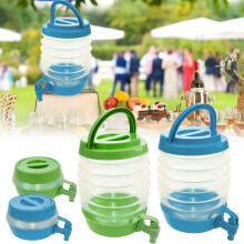 Plastic Drink Dispenser Portable Collapsible 1.98L Blue
