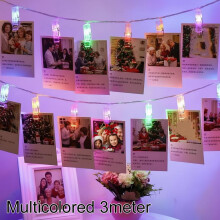 Guirlande lumineuse LED à pinces photo, alimentée par piles, 10 ou 20 pièces