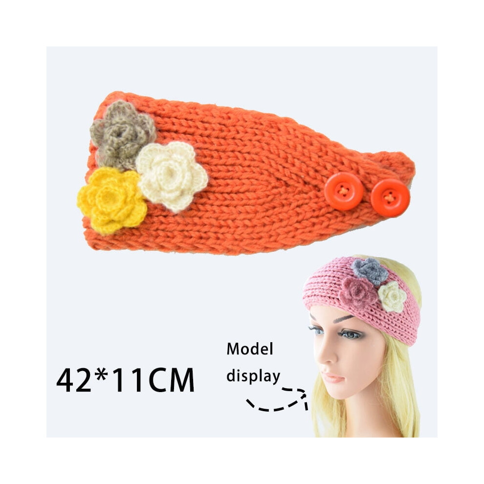 Women's knitted wool headband with cross knot design