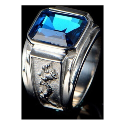 Retro drakenring van koper, herensieraad, maat 10 2