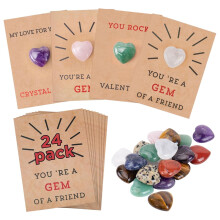 Valentine's Day Cards with Heart Crystals 24 PCS