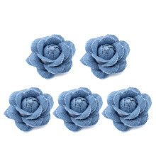 Denim flowers for DIY clothing and accessories 5 pcs