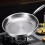 Poêle de cuisson en titane pur avec couvercle, acier inoxydable 7