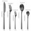 Stainless Steel Steak Cutlery Set 5-Piece Square Handle 1