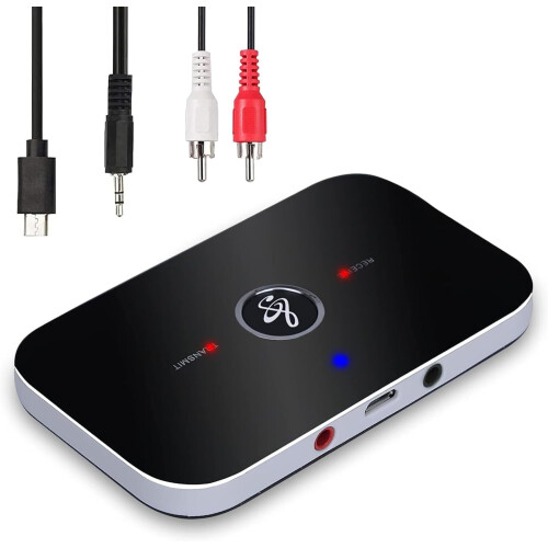 Bluetooth 5.0 sender/modtager 2-i-1 med 3,5 mm Aux