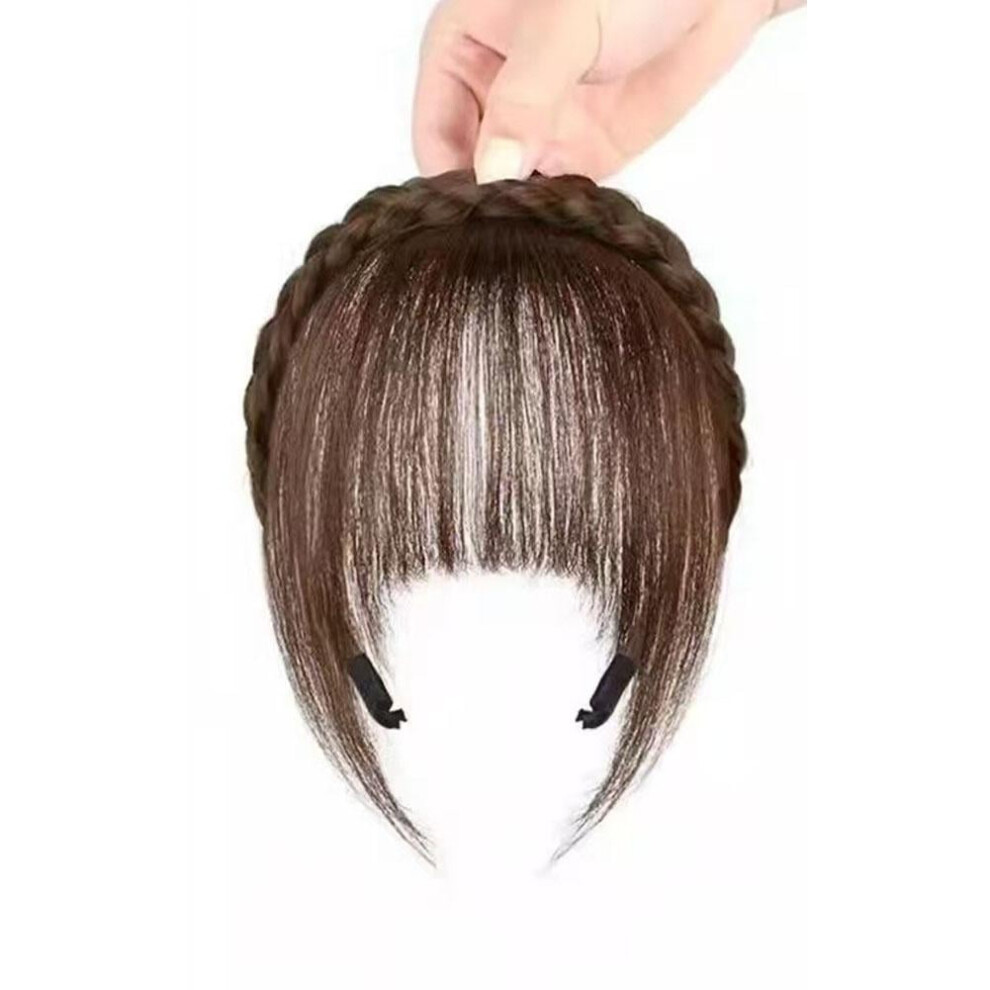 Natural forehead wig bangs fishbone braid headband with