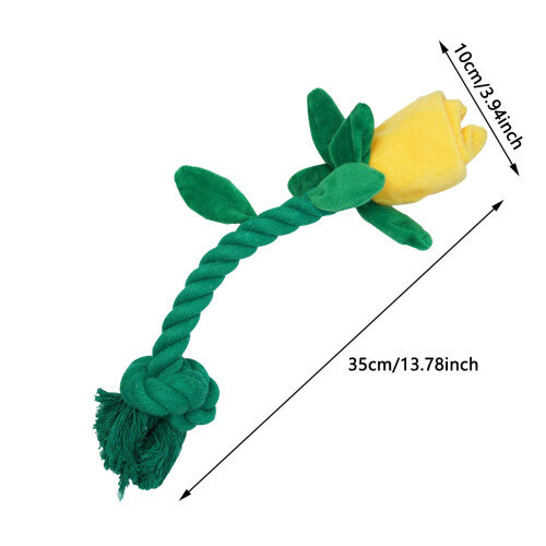 Rose Flower Dog Toy for Small Breeds Chew and Interactive 2
