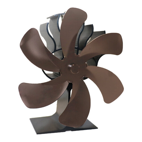 Ventilator voor kachel, warmtekracht, 6 bladen, stil en efficiënt.