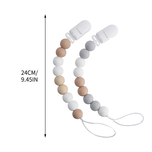 Pacifier Clips Silicone Anti-Fall Chain 24cm 2 pcs 1