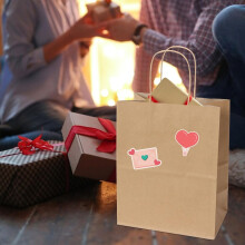Sacs cadeaux en papier kraft brun moyen, 200 pièces