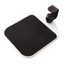 Abrazadera para plataforma de escritorio ajustable y giratoria 360, color blanco.