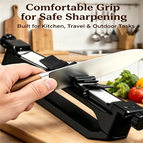 Professional Knife Sharpener System with Angle Guides for Scissors and Household Blades 1