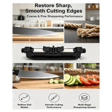 Professional Knife Sharpener System with Angle Guides for Scissors and Household Blades