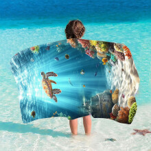 Kinderstrandhanddoek met cartoonprint, zacht en absorberend, 30x60 inch