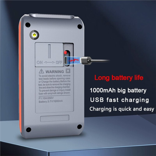 Counts USB Charge Digital Multimetro True RMS  Auto Range Test AC  Voltage Capacitance Temp Diode Ohm Hz Meter