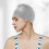Swim Cap for Long Hair Elastic Silicone Gray 5