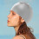 Swim Cap for Long Hair Elastic Silicone Gray 6