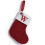 Rode gebreide kerstsok met monogram, 18 cm 1