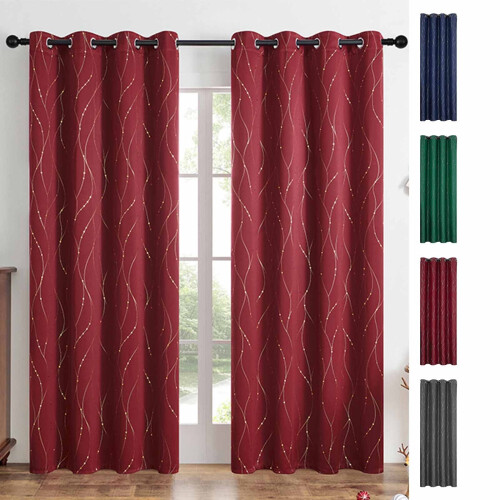 Polyester gordijnpanelen set, 39" x 78" met ringen