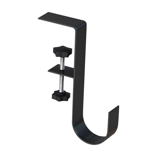 Fireplace Stocking Holder Black Adjustable Heavy Duty Hook