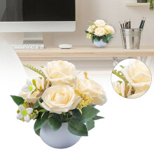 Artificial Flowers Potted Plants Flowers in POTS Decorate Home Bathroom Kitchen Rustic Table Centerpiece interior Outdoor Decor, P