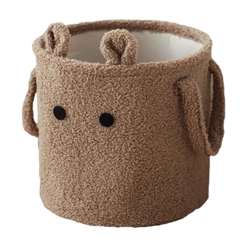 Cloth Laundry Basket Foldable Coffee Brown 10.24 in 1
