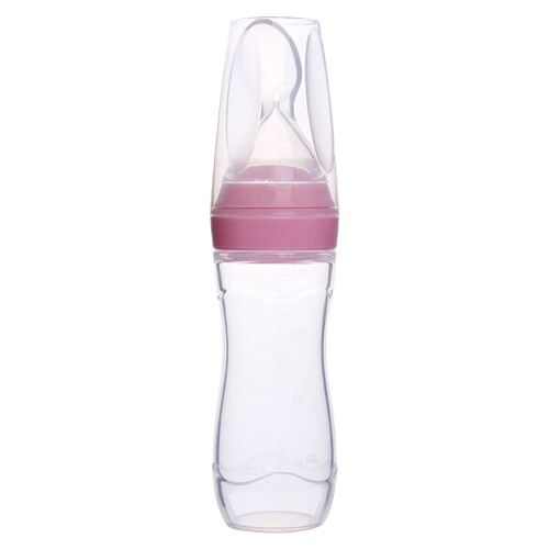 Pink silicone feeding spoon 120ml for babies