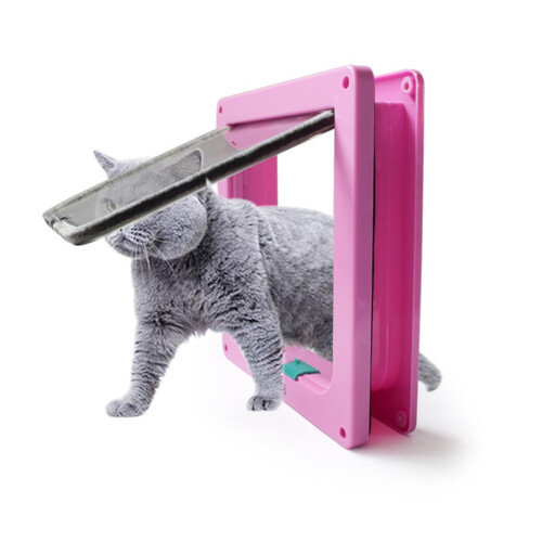 Pet Door for Small Dogs Automatic Sliding Flap with Lock