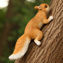 Veverčí pryskyřičná zahradní ozdoba, venkovní dekorace na dvůr