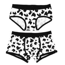 Cow Pattern Couple Briefs Cotton 2 Pcs