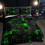 Set de pilotă geometric verde-negru, 3 piese, microfibră 1