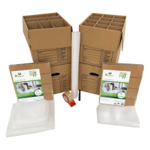 Kit de cartons de déménagement pour cuisine avec séparateurs pour vaisselle (lot de 4)