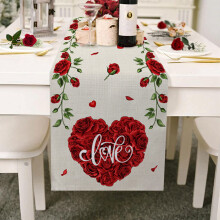 Tischläufer roter Valentinstag-Hochzeitsdeko (1 Stück)