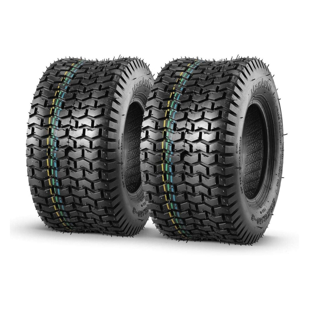 2 Pcs 13X6.50-6 Mower Turf Tires 13X6.5-6 Lawn And Garden Tractor Tires, 13X6.5x6 Zero Turn Mower Tire, Tubeless 4Pr/4Ply 9353595493735