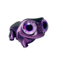 Conjunto de 3 peças de figuras de sapo de olhos grandes impressas em 3D