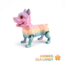 Enfeite de mesa em forma de Pitbull impresso em 3D, animal colorido.