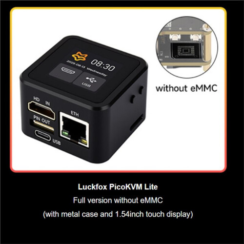 Luckfox PicoKVM Lite IP KVM Remote Management Tool Support 1920x1080@60fps Video Input and HID Signal Output for Device Control 2