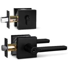 Zwarte deurklink en nachtslotset HD1601-D105-DB1SET