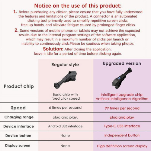 USB screen clicker with adjustable speed for Windows and 2