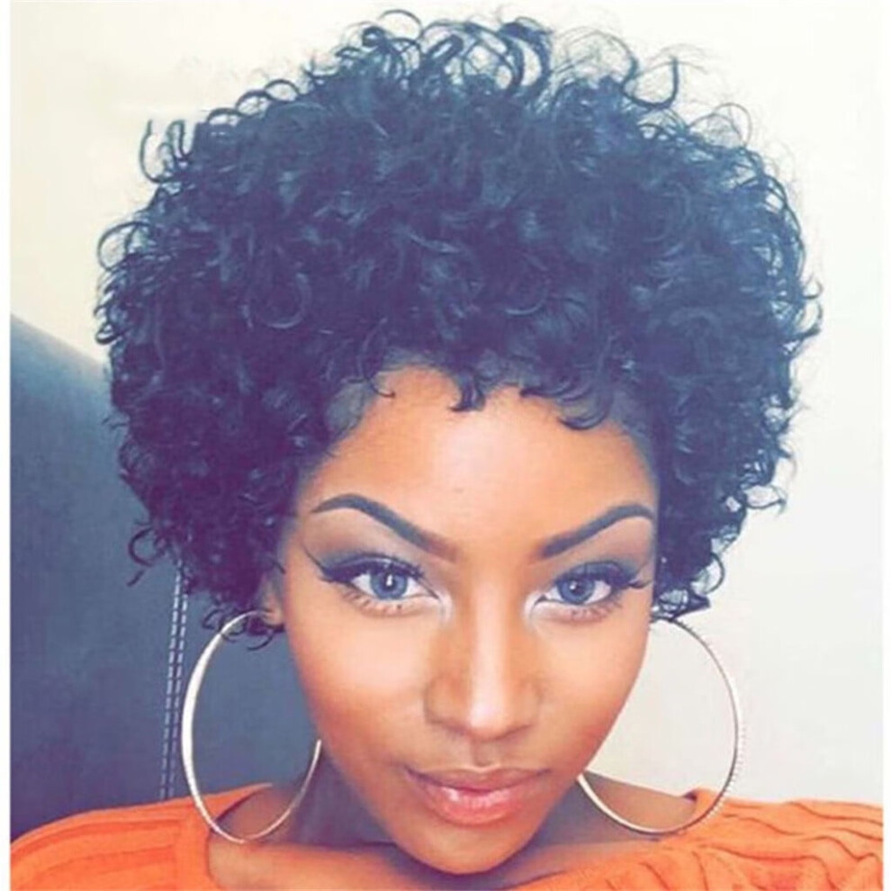 Brazilian Virgin Hair Full Lace Wig Short Wavy Curly