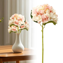 1pc Artificial Silk Hydrangea Flower Wedding Backdrop Decor Realistic Hydrangea Flower Arrangement Home Party Fake Flowers(pink)