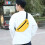 Bolsa transversal amarela para cintura, ajustável. 4