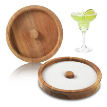Bord de verre en bois de 14 cm (5,5 pouces) pour margaritas et cocktails