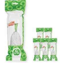 Sacs poubelle en plastique épais avec cordon de serrage, 6-8 gallons, lot de 120