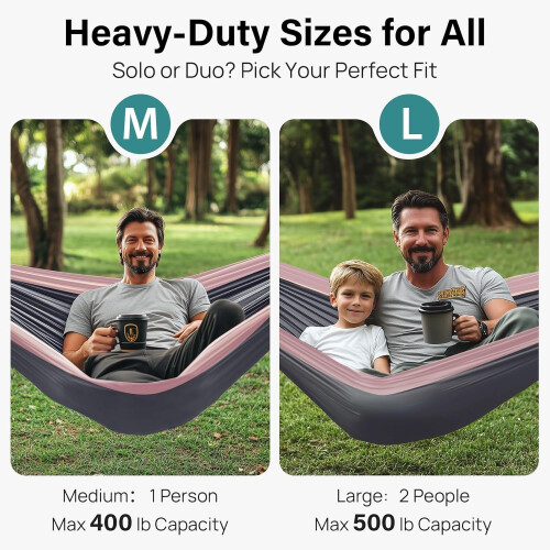 Camping Hammock with Straps and Carry Bag 500 lbs 1