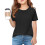 Girls Pleated T-Shirt Solid Black 4-5 Years 2