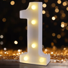 LED-valaistut numerot, valkoiset, paristokäyttöiset, 10 cm